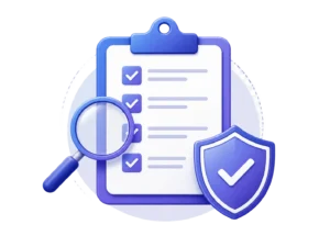 Quality process icon for accurate and secure language services